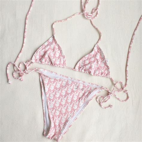 vintage christian dior monogram pink bikini|vintage christian dior swimsuits.